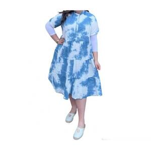 NEW SWUUN tie-dye midi dress in white